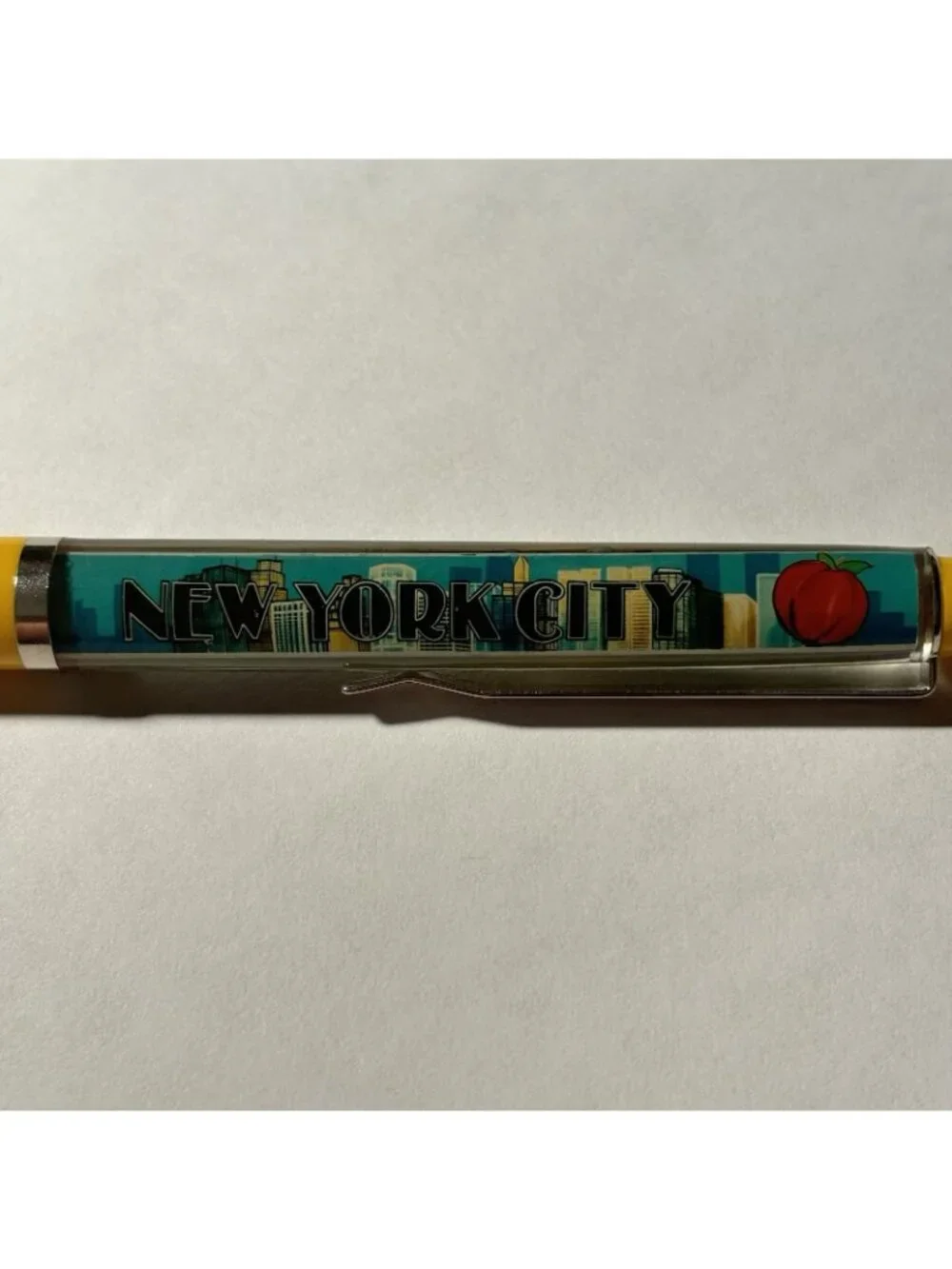 New York City The Big Apple Floaty Pen Yellow Taxi Cab Moves Souvenir Promo Vtg
